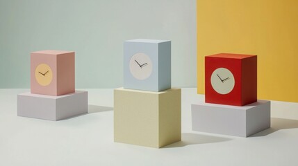 Poster - Clock and timepiece on a table representing the concept of deep work and time blocks for enhanced productivity and focus