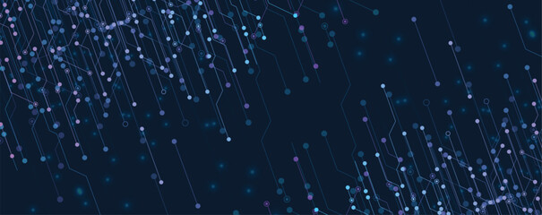 Leinwandbilder - Neural network and data science technology background
