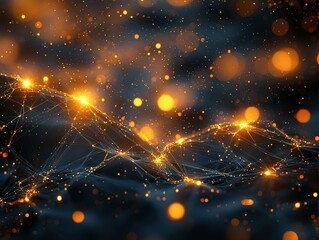 Poster - Growing adoption of blockchain-based financial systems links illustrating a digital network