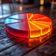 Poster - glowing pie chart depicting financial sectors