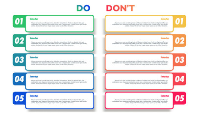 Wall Mural - Do and dont infographic design template modern style vector 10 eps