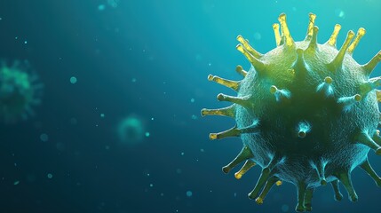 Poster - Virus structure on blue background with soft lighting