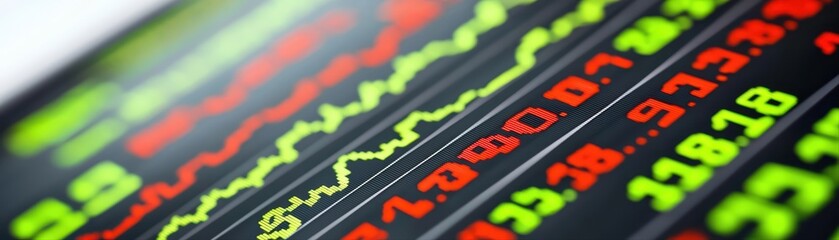 Poster - Digital display of stock market data and trends