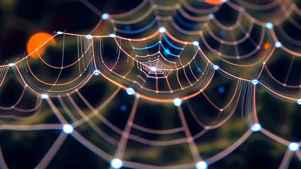Poster - A series of orange and blue lines are shown in the image. The lines are arranged in a way that they look like a wave