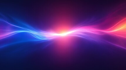Poster - Abstract energy flowing through colorful waves of light