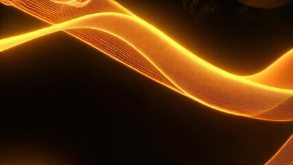 Wall Mural - flowing golden waves dance across a dark background, creating a captivating visual experience. this 