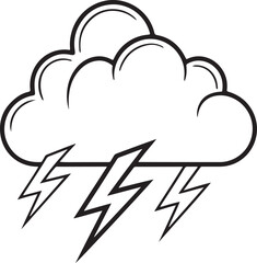 Poster - Black cloud computing icon illustration symbolizes weather data network