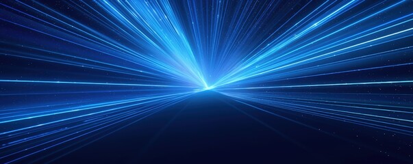 Poster - futuristic abstract blue neon light motion technology digital concept, Digital Wave Abstract Technology Concept with Data Flow and Coding, Information Technology Connection, Cyberspace