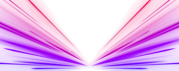 Fototapete - High speed IT technology concept, abstract stripes as data transfer on white background in png format. A colorful motion background of city light trails.	