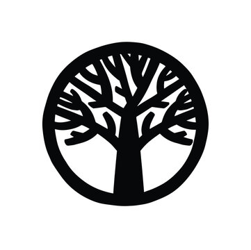 sign of naturalness of product of natural origin silhouette monochrome vector hand drawn illustration