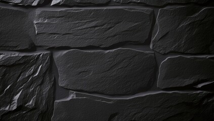 Poster - Dark grey black slate texture background. Black stone texture. Black granite slabs background	

