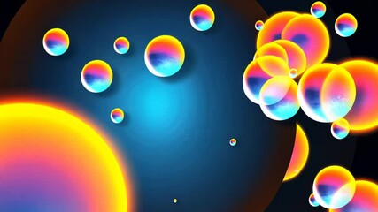 Poster - A close up of many small water droplets. The droplets are of different sizes and are scattered across the image