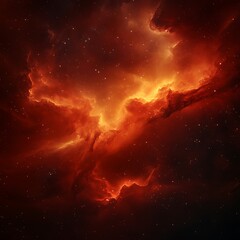 deep cosmic nebula clouds glowing in warm red and orange tones, forming a celestial abstract wallpap