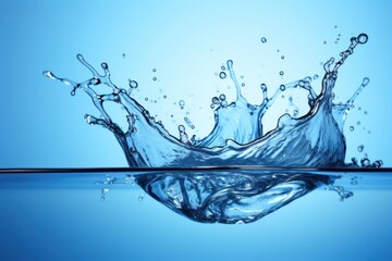 Wall Mural - water drop blue blue background.