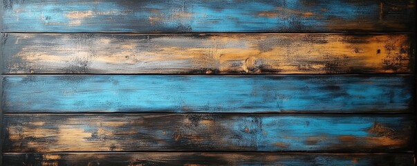 Poster - Wood plank blue texture background. Old wooden wall blue painted. Weathered wooden plank painted in blue .vintage blue wood plank	
