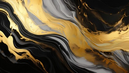 Wall Mural - marble gold and black texture