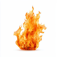 Fototapete - Flame with jagged edges, bright orange, isolated on white