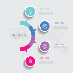Fototapete - Vector business Presentation Connecting Steps Infographic Template