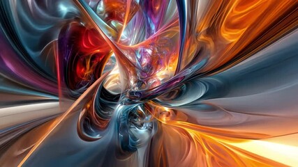 Poster - dynamic color burst: an abstract composition explodes with vibrant, fluid forms, a mesmerizing dance
