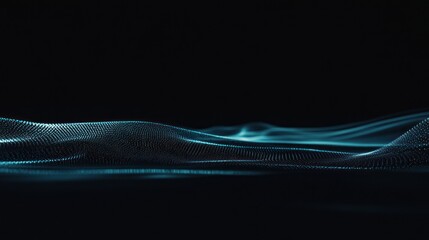Fototapete - Abstract Teal Digital Wave Landscape
