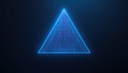 Poster - Dynamic blue triangle animation digital space graphic design futuristic environment aerial view visual concept for modern technology