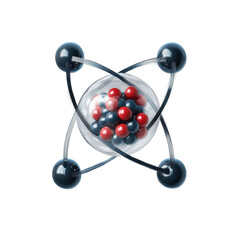 Poster - Detailed depiction of an isolated atom on a transparent background showing its structure and components, Isolated transparent physics atom Transparent background