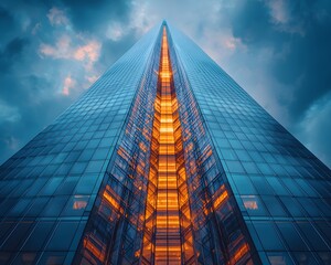 Poster - Futuristic glass tower with a modern architectural design
