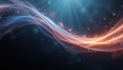 Poster - Dynamic light waves dance in ethereal space abstract visual art digital environment high-resolution viewpoint concept of motion and energy