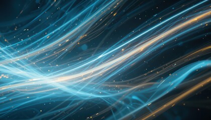 Poster - Dynamic light waves dance abstract digital art dark background visual motion vibrant colors conceptual energy