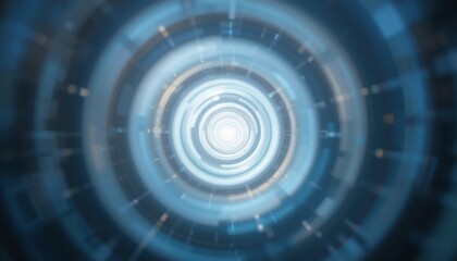 Fototapete - Exploring the depths of digital technology a futuristic tunnel experience virtual environment abstract visualization immersive perspective