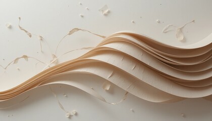 Fototapete - Artistic paper wave design studio environment abstract content soft textures creative perspective modern aesthetic