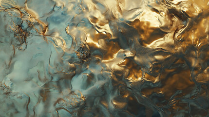 Poster - A liquid metal texture shifting in colors like an oil spill.