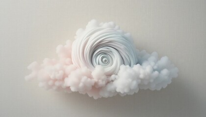 Poster - Swirling cloud formation abstract art digital creation minimalist environment close-up view conceptual design for visual impact
