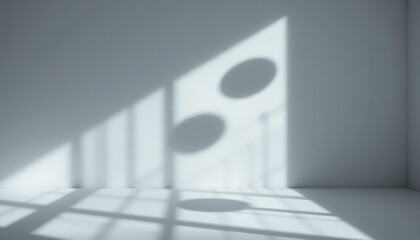 Poster - Interplay of light and shadow in minimalist interior contemporary space digital art modern aesthetic abstract viewpoint artistic concept