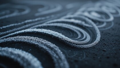 Poster - Fluid motion of frosty patterns abstract art digital creation cold environment macro view concept of nature's intricacy