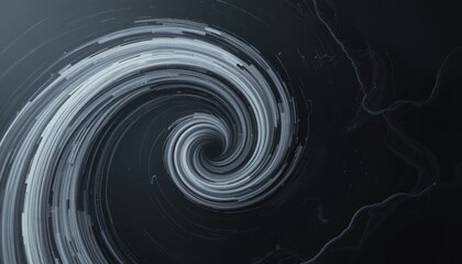 Poster - Dynamic swirling motion abstract digital space visual art dark background artistic perspective conceptual design for modern aesthetics