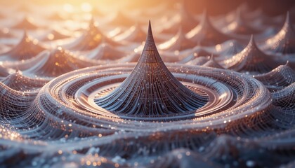 Fototapete - Exploring abstract patterns in nature's geometry digital art vibrant environment close-up perspective concept of natural forms