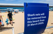 © Austockphoto - Shark nets will be removed from this beach from 31st March 2025 sign