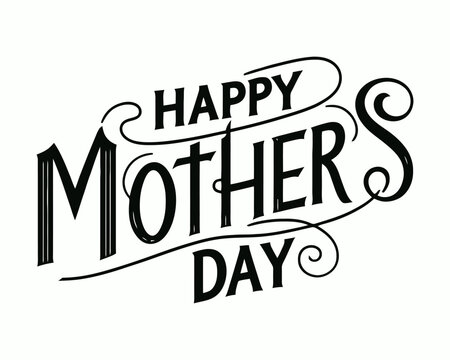 Happy Mother's Day lettering vector illustration. Elegant calligraphy.