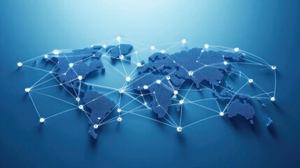 Poster - Global Network Connectivity, 3D Visualization of Worldwide Interconnection