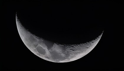 Wall Mural - crescent moon isolated on black and white clipping path
