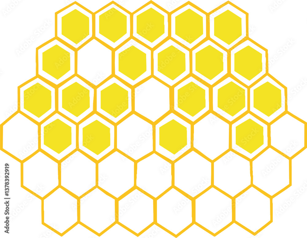 editable bee hive honeycomb pattern vector design with transparent ...