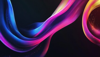 Poster - Abstract vibrant flowing shapes in neon colors