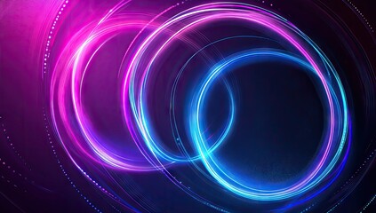 Poster - Abstract vibrant glowing rings design