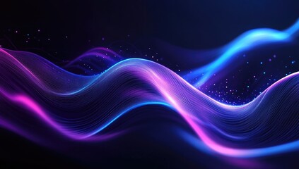 Aufkleber - Abstract vibrant glowing waves (1)