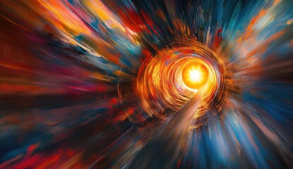 Aufkleber - Vibrant tunnel of color, abstract, dynamic