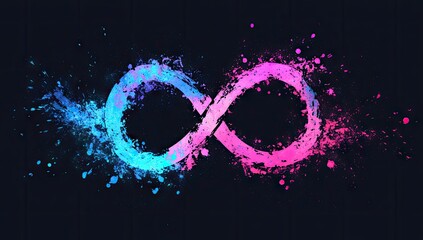 Poster - Infinity symbol, vibrant colors, dynamic design
