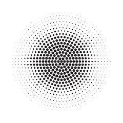 Poster - Pop art comic style dotted circle halftone pattern. Abstract dotted circles, round halftones geometric dots, pop art texture. Illustration halftone effect round shape.