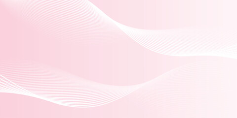 Wall Mural - pink gradient abstract background with modern white wavy lines vector design