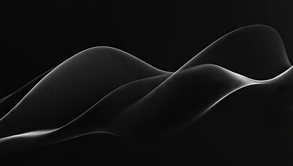 Aufkleber - Abstract flowing lines, black and white, dynamic, smooth curves